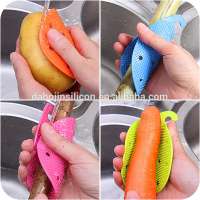 2020 Hot Colorful Silicone Scrubber Kitchen Cleaning Tool Vegetable&Fruit Scrubber